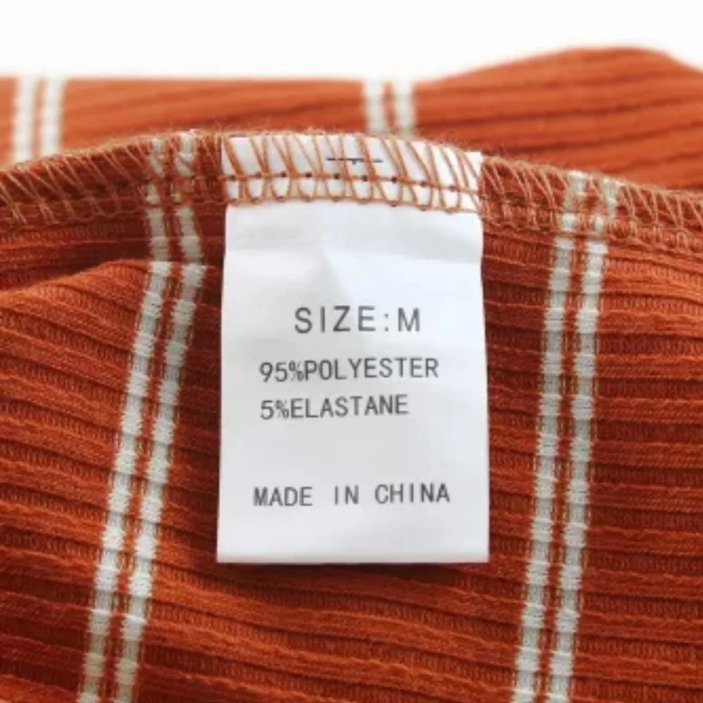 New Brown Extend Color Block Cuffs Rib Knit Striped Pullover - Picture 7 of 16